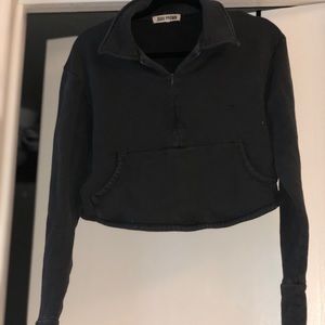 Joah Brown Aspen Charcoal French Terry half zip